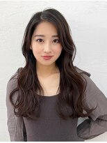 アトラスサロン 札幌大通り(Atras.salon)&nbsp;黒髪の髪質改善センターパートウェーブロング
