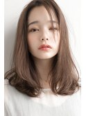 セミロング×ナチュラルゆるミディ×ピュアアッシュ.