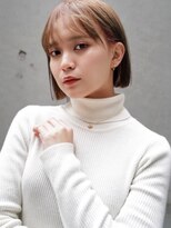 セシルヘアー 岡山駅前店(Cecil hair)&nbsp;ショートボブ/切りっぱなしボブ/透明感ベージュ