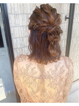 フィオーレ ヘアデザイン(FIORE hair design) ボブ ヘアセット ハーフアップ 編みおろし