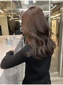 キレイめ韓国くびれヘアレイヤーカットラベンダーベージュ千葉