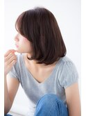 【Laf 岡本聡美】柔らかいナチュラルボブ/チョコレートカラー