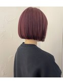 切りっぱなしボブ×カシスピンク