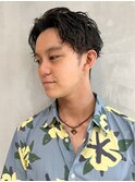 センターパートパーマ_ウルフマッシュパーマハイライト_ba401812