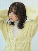 ミディアム 暗髪 レイヤー