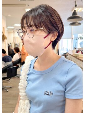 ソソ(soso) 【soso 伊勢田】丸みショート×ブラウンカラー【横浜/ブリーチ】