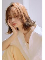 ジェニーバイメノン(JENNIE by Menon) 似合わせカット　ワンレンボブ　外ハネ　メルティカラー　前髪