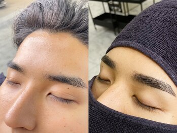 ブルーオーシャン 大牟田店(BlueOcean)の写真/［自己処理は終わり］眉毛カットでニュアンスパーマ/韓国風/センターパート/フェード/パーマがよりキマる！