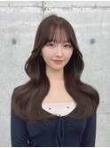ショコラグレージュ/韓国くびれヘア/前髪カット/ロングレイヤー