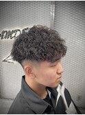 ツイストスパイラルパーマ×フェード