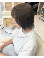 オーセンヘア(AUTHEN.HAIR)&nbsp;【ブリーチ無し】赤みを抑えた透明感抜群なオリーブベージュ◎