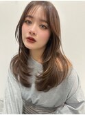 くすみベージュマロンベージュホワイトブロンド細めハイライト