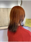 ツートンカラー，ベージュ、オレンジ【草加】