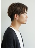 ニュアンスパーマ×センターパート