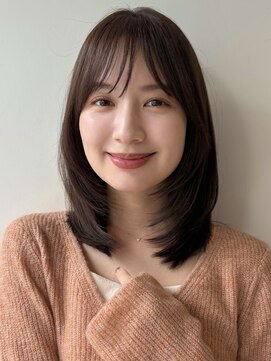 ガーデン 銀座(GARDEN) ミディアムレイヤー/ワンカール/ハッシュカット/マロンベージュ