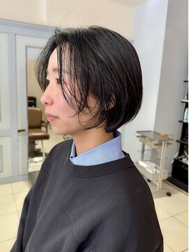 前髪長めの大人ショートボブ【坂根】