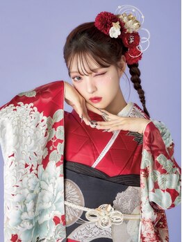 振袖gram名古屋/振袖 袴レンタル/着付け/ヘアセット/名駅の写真/【名駅/名古屋】着物レンタル&振袖レンタル多数◎プロの着付けで大切な日を華やかに☆持ち込みも可◎