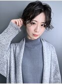 【morio池袋】綺麗でかっこいい黒髪パーマショート♪