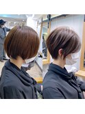 愛され大人ショートボブ・アッシュベージュ・流し前髪【BISA】