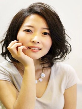 ヘアースペース 練馬店(hair space COCO) 前髪長めミディアムウルフレイヤーパーマスタイル