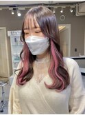 ba550_2wayバングオン眉ショートミルクティーピンクワンカール