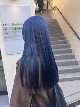 アソビ 表参道(ASOBI) ダブルカラー　ワンレン　ネイビーブルー