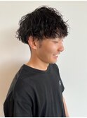 パーマ男子になりましょう!/アッシュブラック/前髪パーマ