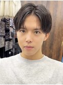 ◆メンズヘア/センターパート/ワックスなし/ウルフ/コンマバング