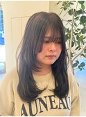 似合わせデザインカット/顔まわりレイヤー/グレージュ