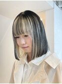 アンブレラカラーブロンドブリーチ抜きっぱなしデザインカラー
