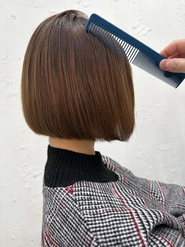 ロミー 本厚木(ROMMY.) 大人ボブ刈り上げボブナチュラルブラウン髪質改善20代~50代