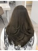 ハイレイヤーレイヤーカットブリーチ無しカラー顔周り韓国