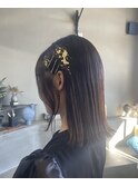 金箔が可愛いシンプルヘアアレンジ