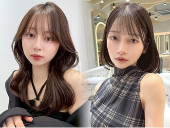 ロンドリメゾン 原宿(Lond re Maison.)の写真/前髪/顔まわりレイヤーカットで創る韓国ヘア。小顔効果とふわっと華やかな印象に[原宿表参道]