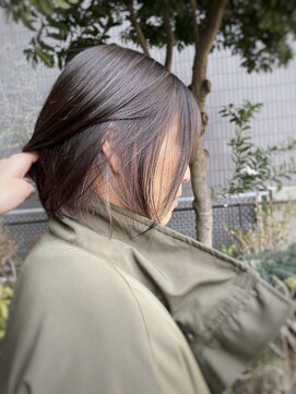 ポール 行徳店 切りっぱなボブ ダークアッシュ