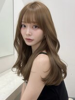 アイトーキョーエス 渋谷(AI TOKYO S)&nbsp;ブリーチなしダブルカラーヘーゼルベージュロングレイヤー透明感