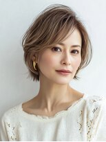 Heart's美人設計と白髪ぼかし専門店 青山表参道店 脱白髪染め/ショートヘア【ハーツ】&nbsp;白髪ぼかし脱白髪染め似合わせショートボブ40代50代60代