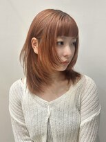 ネウィ 広島(newi) ミディアムレイヤー×オレンジブラウン☆
