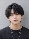 コンマバングショートソフトアップバングラウンドマッシュ
