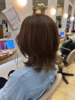 ブルースカイ 二俣川ドンキホーテ店(Blue-Sky)&nbsp;レイヤーカット×オリーブグレージュカラーで透明感ヘア
