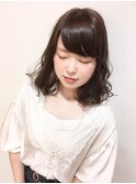 グレージュ×切りっぱなしボブディ