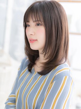 カバーヘア 上尾西口店(COVER HAIR) 好感度高めの◎斜めバング黒髪ワンカールb上尾20代30代40代!