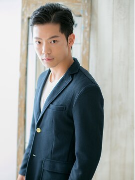 メンズヘア ビーセカンド 草加店(MENS HAIR B-2) 七三オールバックで涼しげヘア☆ワイルドツーブロックK