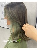 ミントグリーンインナーカラー10代20代30代ティーンズガーリー