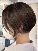 ダブルカラーミルクティーベージュインナーカラーショートボブ