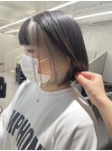 前髪カラー/ホワイトベージュ/モードヘア/マチルダボブ