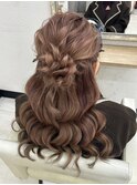 【お呼ばれ】ハーフアップお団子