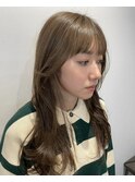 【井上】ロングレイヤー前髪短めレイヤーブリーチ無しベージュ