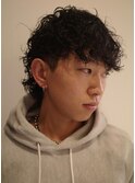 メンズカットメンズパーママッシュセンターパートウルフ学割