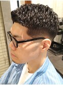 新発田万代理容バーバーフェードアイロンパーマ濡れパン色気渋い